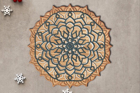 3D Layered Mandala Laser Cut for Wall Decor