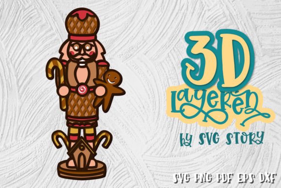 3D Layered Nutcracker 03: Winter Laser Cutting Asset