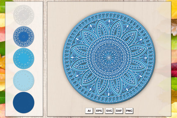 3D Mandala Art for Laser Cutting & Wall Decor