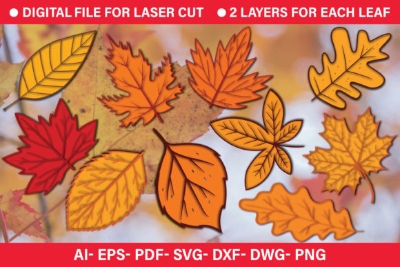 Autumn Leaves Paper Cut SVG: Graphics & Crafts