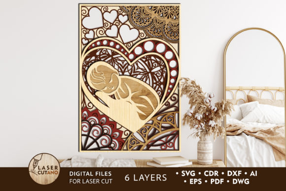 Baby Laser Cut Template for Wall Decor