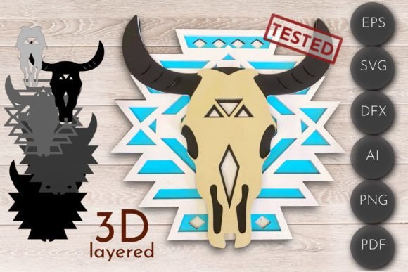 Bull Skull Svg: Laser Cutting & Wall Decor
