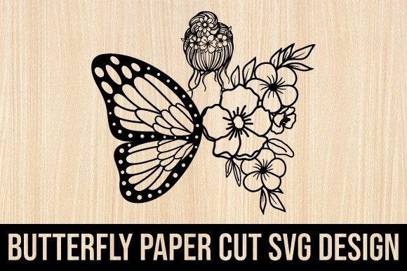 Butterfly Paper Cut Svg Design for Laser Cutting Wall Decor