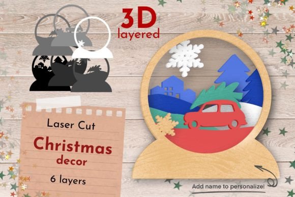 Christmas Snow Globe, Laser Cut, 3D Svg Review
