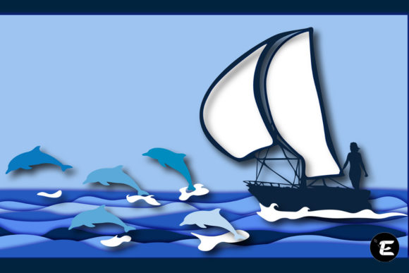 Dolphin 3D SVG for Shadow Boxes & Branding