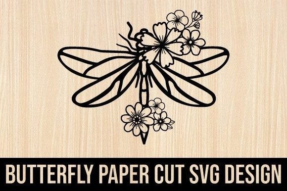 Dragonfly Paper Cut Svg for Laser Cutting Wall Decor