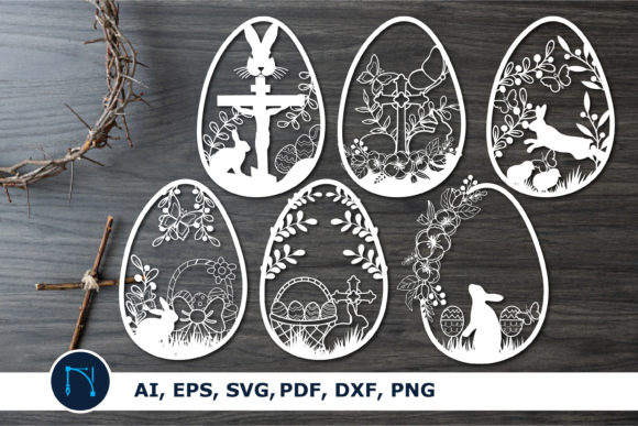 Easter Bunny Paper Cut SVG Bundle for Spring Laser Cutting