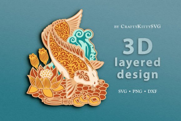 Floral Koi Fish 3D Layered SVG Cut File Review
