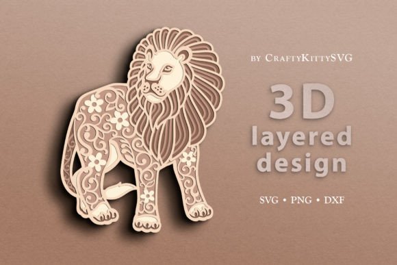 Floral Lion 3D Layered SVG Cut File Review