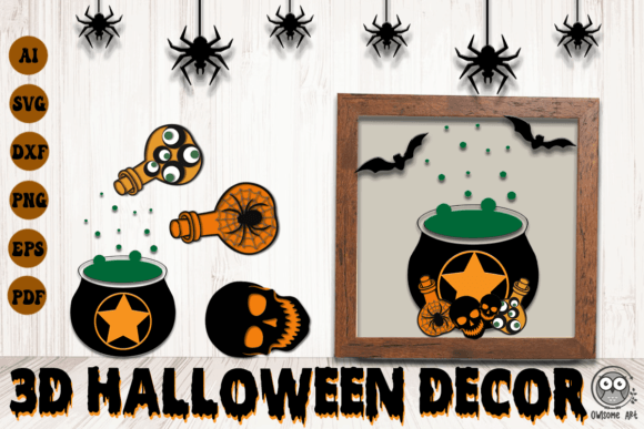 Halloween Decor 3D SVG for Autumn Laser Cutting