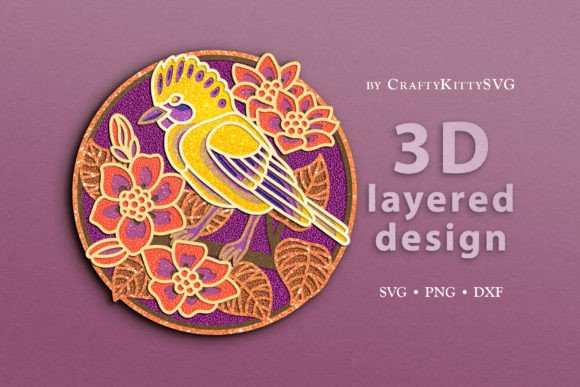Kingfisher Bird 3D SVG for Laser Cutting Wall Decor