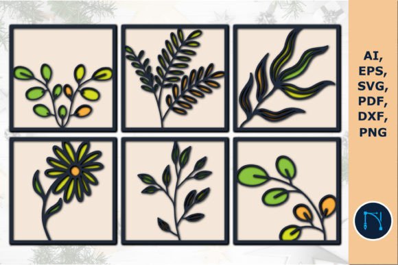 Multilayer Botany Lightbox SVG Bundle for Laser Cutting
