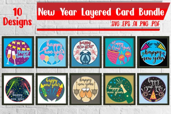 New Year Papercut Svg for Laser Cutting & Wall Decor
