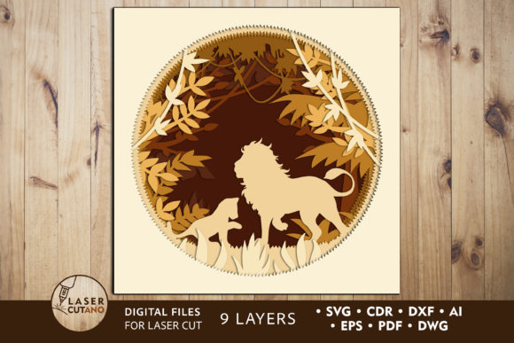 PANEL LION: 3D SVG for Shadow Boxes & Blogs