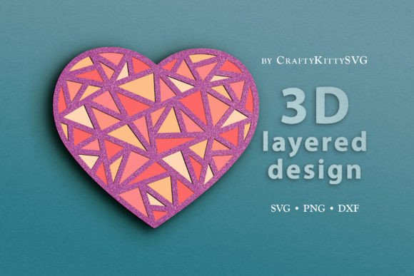 Polygonal Valentine Heart 3D Layered SVG Review