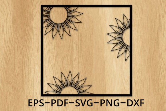 Sunflower Frame Laser Cutting for Wall Decor