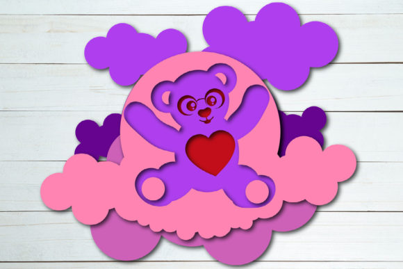 Teddy Bear 3D SVG for Shadow Boxes